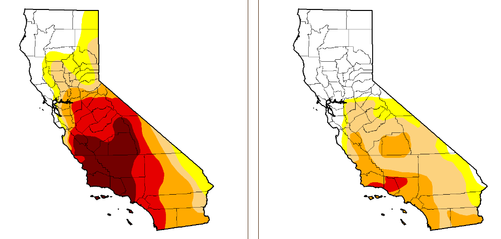 California Drought before and after January 2017